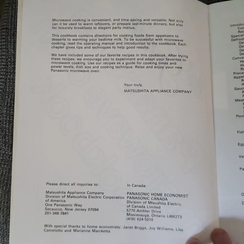 Vintage Panasonic - The Genius -  Microwave Oven Cookbook (1980s)